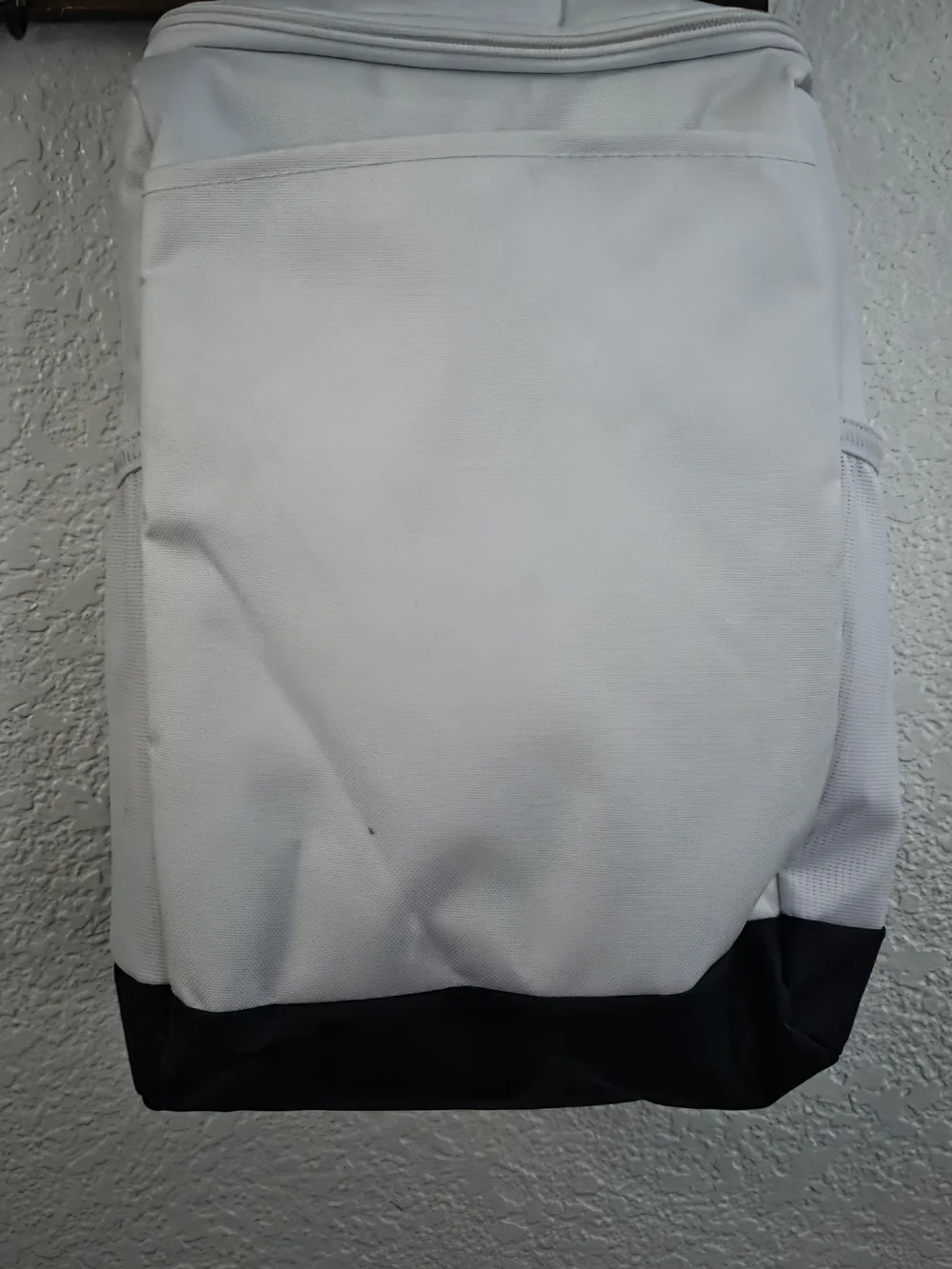 Nike White Backpack with Gold Logo and Black Base Baseball Shoe Bag